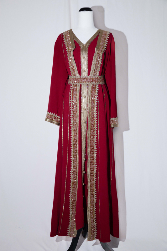 Red Abaya kaftan