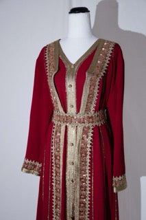 Red Abaya kaftan